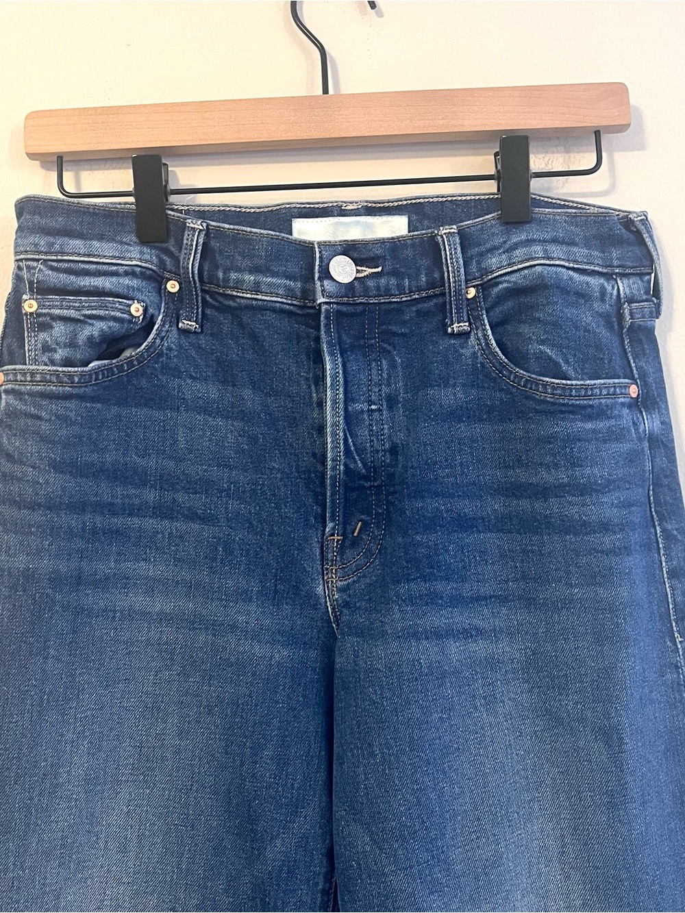 MOTHER Women’s Lil Tomcat Roller Skimp Jeans Size 28 Wide-Leg Button Fly - Picture 4 of 13